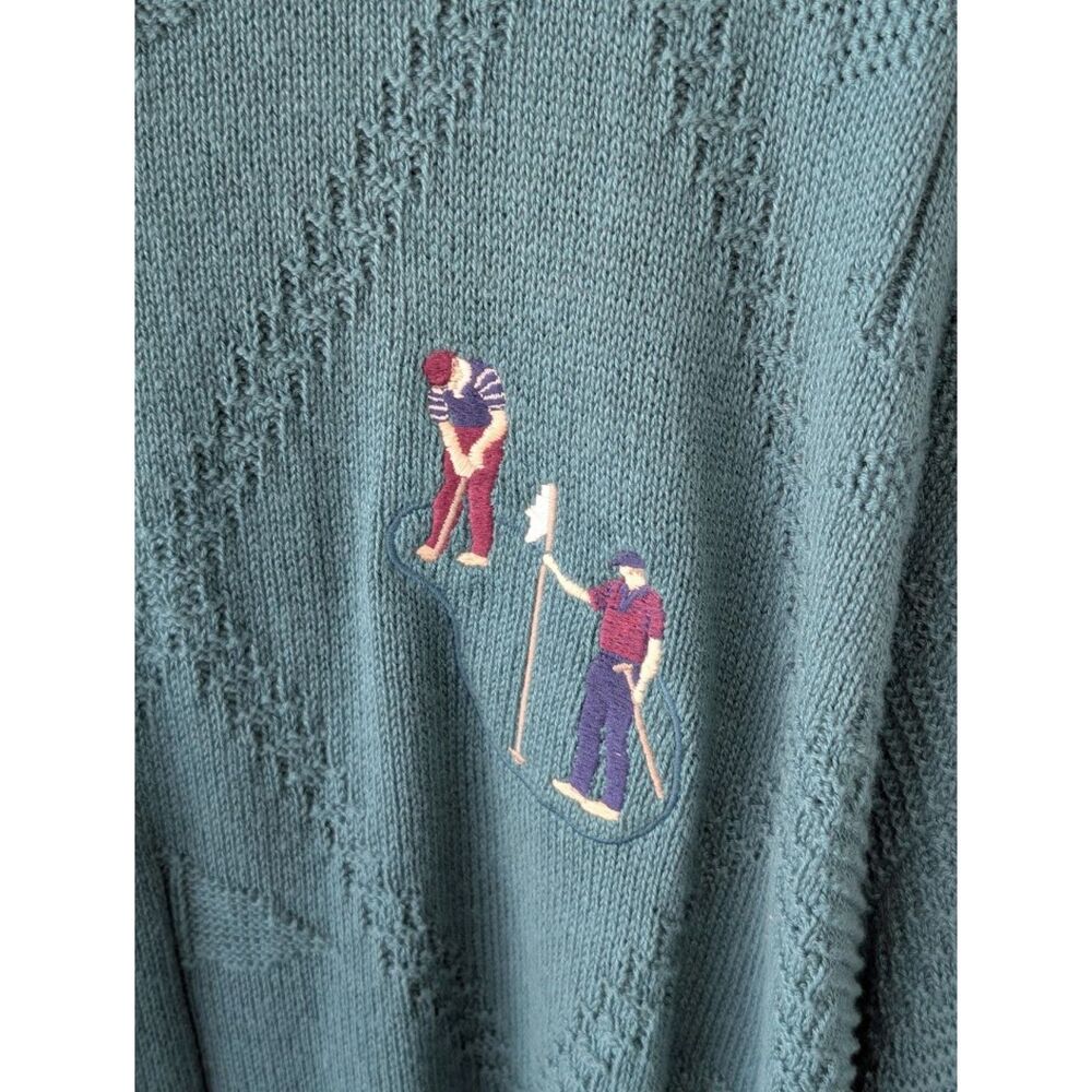 Vintage Expressions Golf Themed Knit Cotton Sweater Men's Size Large - Picture 5 of 14